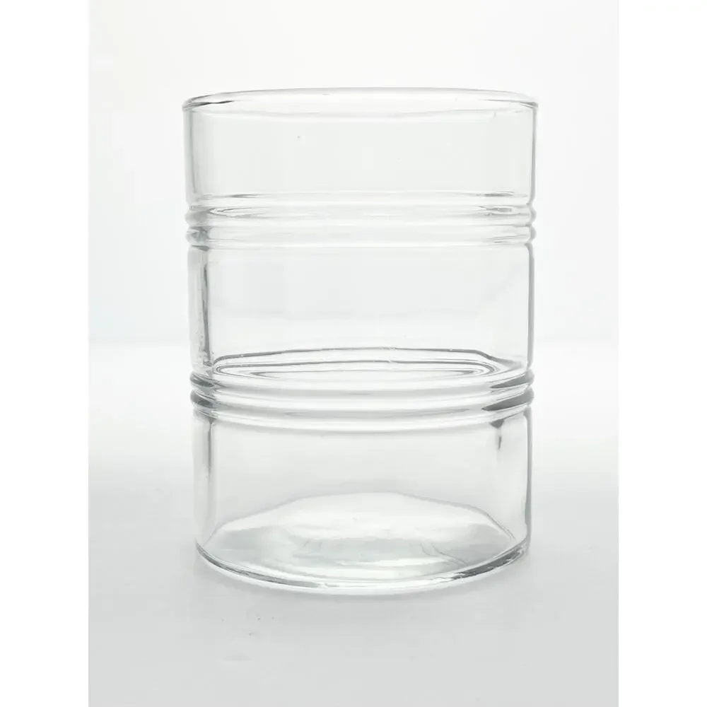 Anchor Hocking “Banded Rings, Clear” 7 Old Fashioned Tumbler Glasses 4” 14oz